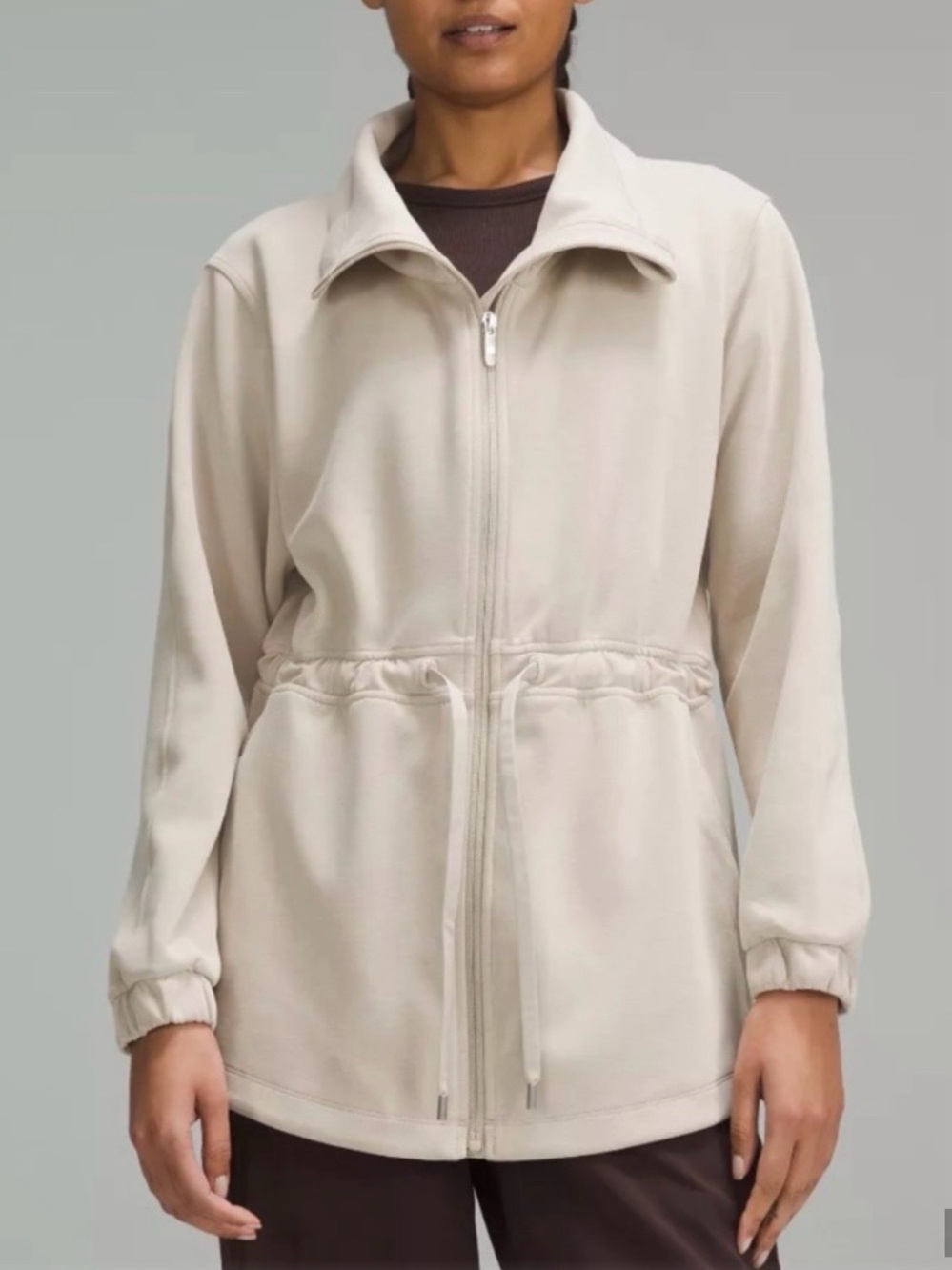 Lululemon Softstreme Cinch-Waist Jacket Cream, Sz 8, EUC